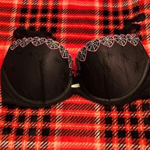 Victoria's Secret Black Bra with Pink Lace Accents